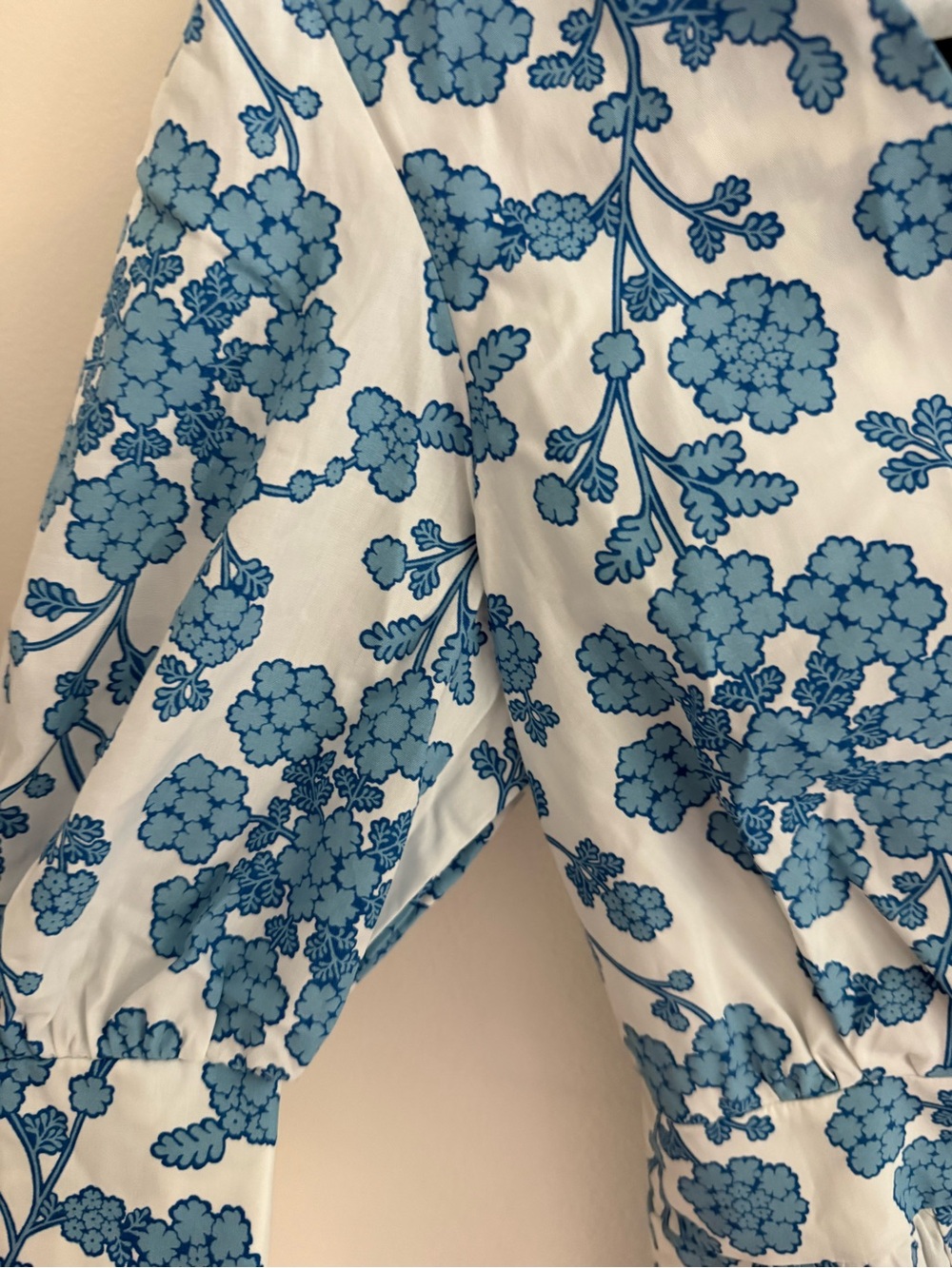 Boden White Maxi Dress with Blue Floral Print - Picture 3 of 4